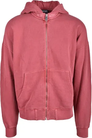 Diesel Heren, Sweatshirts & Hoodies, Roze, Maat: XL Katoen