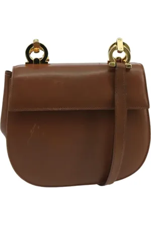 Salvatore Ferragamo Dames, Pre-owned, Bruin, Maat: ONE Size Leer