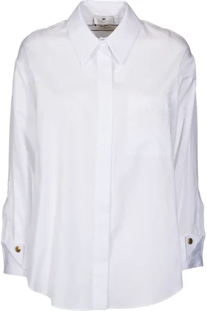 Elisabetta Franchi Dames, Blouses & Shirts, Wit, Maat: L Katoen