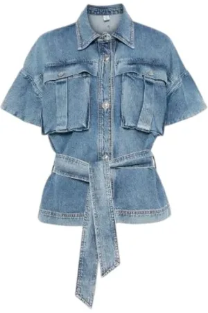 Liu Jo Dames, Jassen, Blauw, Maat: S Katoen