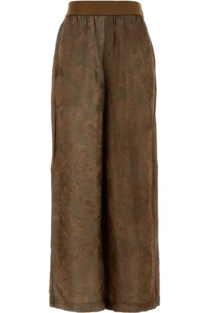 UMA WANG Dames, Broeken, Bruin, Maat: M Viscose
