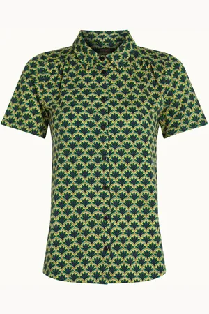 King Louie Dames, Blouses & Shirts, Groen, Maat: M Leer