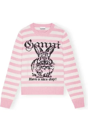 Ganni Dames, Truien, Roze, Maat: XS Wol