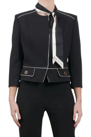 Elisabetta Franchi Dames, Jassen, Zwart, Maat: 2XL Poliester