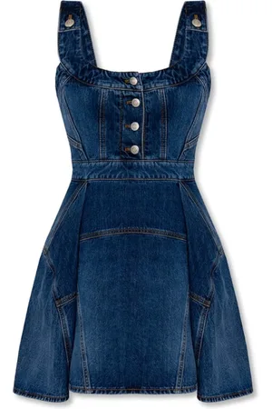Alexander McQueen Dames, Jurken, Blauw, Maat: 3XS Denim