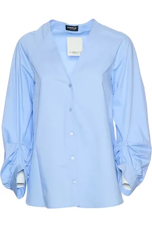 Dondup Dames, Blouses & Shirts, Blauw, Maat: M Katoen