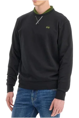 La Martina Heren, Sweatshirts & Hoodies, Zwart, Maat: 2XL Katoen