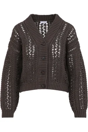 Brunello Cucinelli Dames, Truien, Bruin, Maat: S Katoen