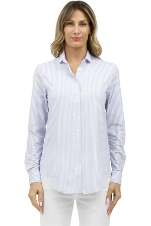 caliban Dames, Blouses & Shirts, Blauw, Maat: 4XL