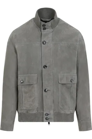 BRIONI Heren, Jassen, Grijs, Maat: XL Suède