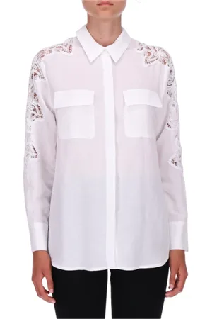 ERMANNO SCERVINO Dames, Blouses & Shirts, Wit, Maat: L Linnen