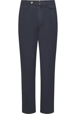 Incotex Heren, Broeken, Blauw, Maat: W34 Katoen