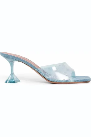 Amina Muaddi Dames, Schoenen, Blauw, Maat: 38 1/2 EU Denim