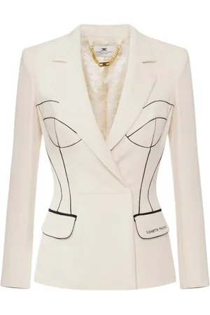 Elisabetta Franchi Dames, Jassen, Wit, Maat: XL Poliester