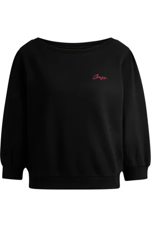 HUGO BOSS Dames, Sweatshirts & Hoodies, Zwart, Maat: M Katoen