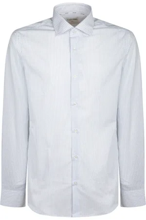 Calvin Klein Heren, Overhemden, Blauw, Maat: XL Katoen