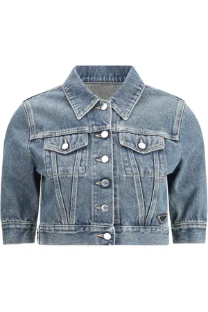 Prada Dames, Jassen, Blauw, Maat: L Denim