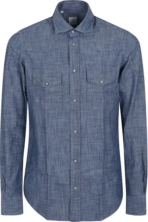 ELEVENTY Heren, Overhemden, Blauw, Maat: 2XL Katoen