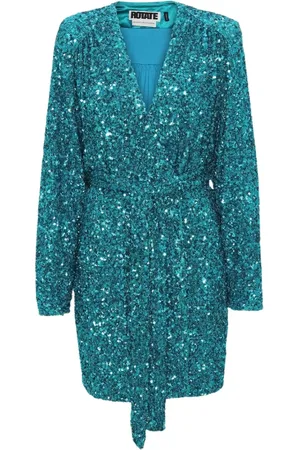 ROTATE Dames, Jurken, Blauw, Maat: XS