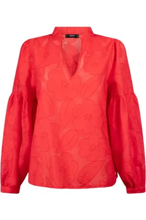 Jansen Amsterdam Dames, Blouses & Shirts, Rood, Maat: XS