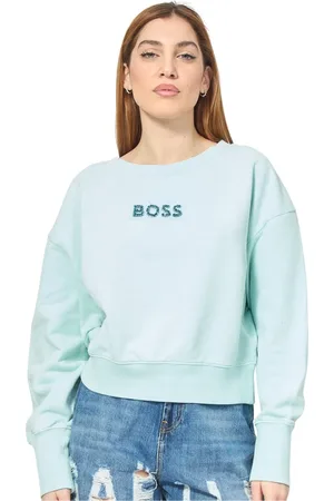 HUGO BOSS Dames, Sweatshirts & Hoodies, Blauw, Maat: M Katoen