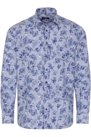 ETERNA Heren, Overhemden, Blauw, Maat: M
