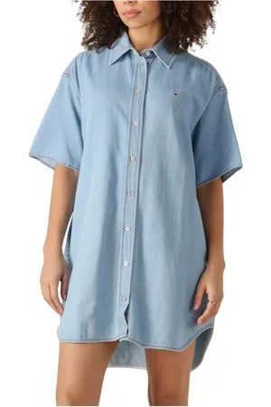 Tommy Hilfiger Dames, Jurken, Blauw, Maat: XL Denim