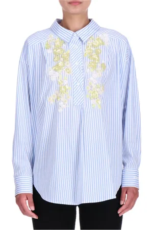 ERMANNO SCERVINO Dames, Blouses & Shirts, Blauw, Maat: XS Katoen