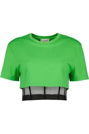 Alexander McQueen Dames, Tops, Groen, Maat: 2XS Katoen