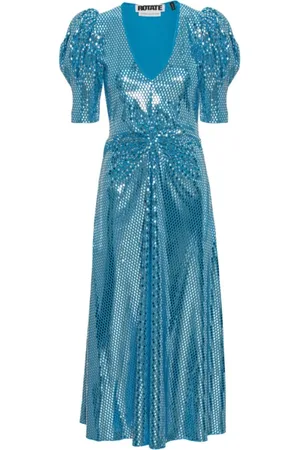 ROTATE Dames, Jurken, Blauw, Maat: XS