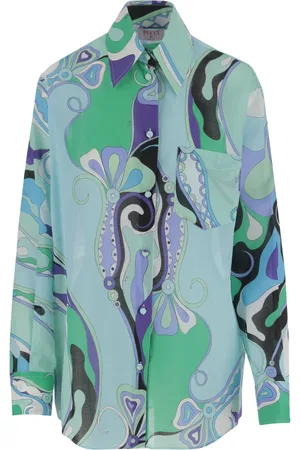 Emilio Pucci Dames, Blouses & Shirts, Veelkleurig, Maat: S Katoen