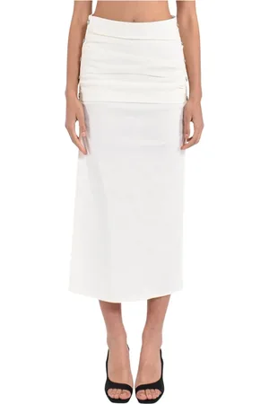 Pinko Dames, Rokken, Wit, Maat: XS Linnen