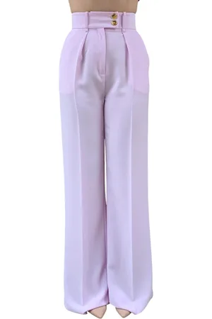 Elisabetta Franchi Dames, Broeken, Roze, Maat: L Poliester