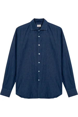 Xacus Heren, Overhemden, Blauw, Maat: L Katoen