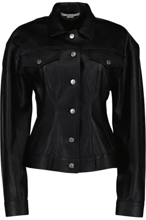 Stella McCartney Dames, Jassen, Zwart, Maat: XS Leer