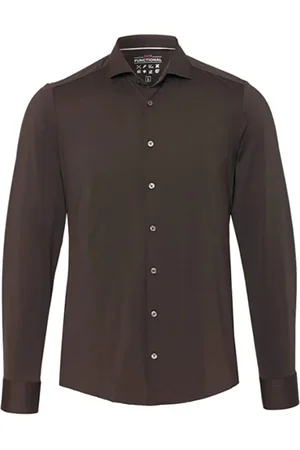 Hatico Heren, Overhemden, Bruin, Maat: XS