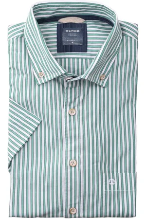 Olymp Heren, Overhemden, Groen, Maat: 2XL