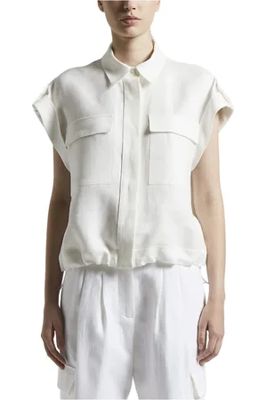 PESERICO SIGN Dames, Blouses & Shirts, Wit, Maat: XL Linnen