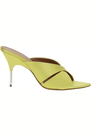 Amina Muaddi Dames, Schoenen, Geel, Maat: 42 EU Satijn