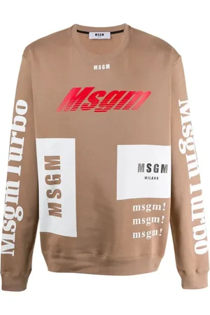 Msgm Heren, Sweatshirts & Hoodies, Bruin, Maat: M Katoen