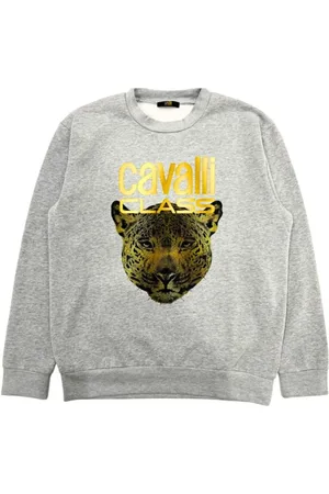 Roberto Cavalli Heren, Sweatshirts & Hoodies, Grijs, Maat: S Fleece