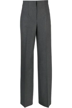 Alberta Ferretti Dames, Broeken, Grijs, Maat: M Wol