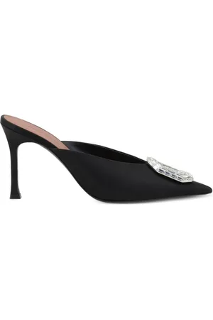 Amina Muaddi Dames, Schoenen, Zwart, Maat: 36 EU Zijde