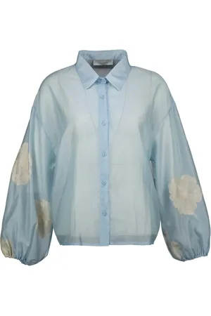 AMELIE & AMELIE Dames, Blouses & Shirts, Blauw, Maat: L