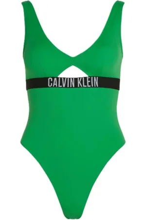 Calvin Klein Dames, Badkleding, Groen, Maat: L Nylon