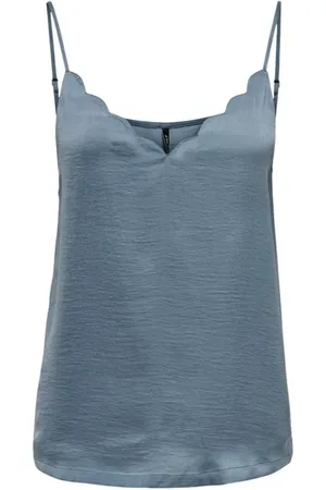 ONLY Dames, Tops, Blauw, Maat: S Poliester