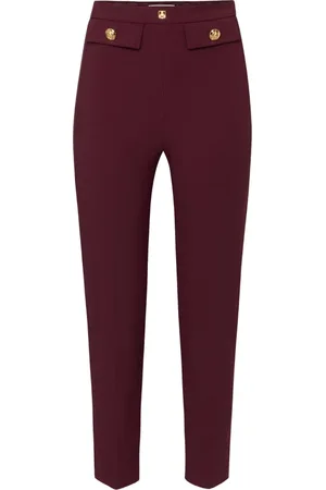 Elisabetta Franchi Dames, Broeken, Rood, Maat: S Leer