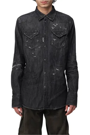 Dsquared2 Heren, Overhemden, Zwart, Maat: S Denim