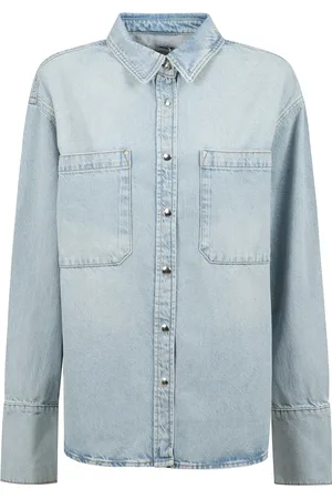 ANINE BING Dames, Blouses & Shirts, Blauw, Maat: M Denim