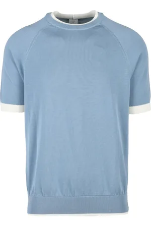 ELEVENTY Heren, Truien, Blauw, Maat: L Katoen